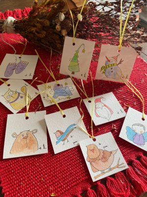 Cartões aquarelado feitos a mão - Pacote com 10